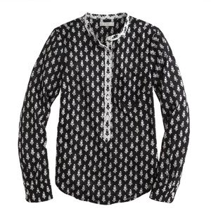 ☆J. Crew☆ Collarless Shirt in Thistle Print